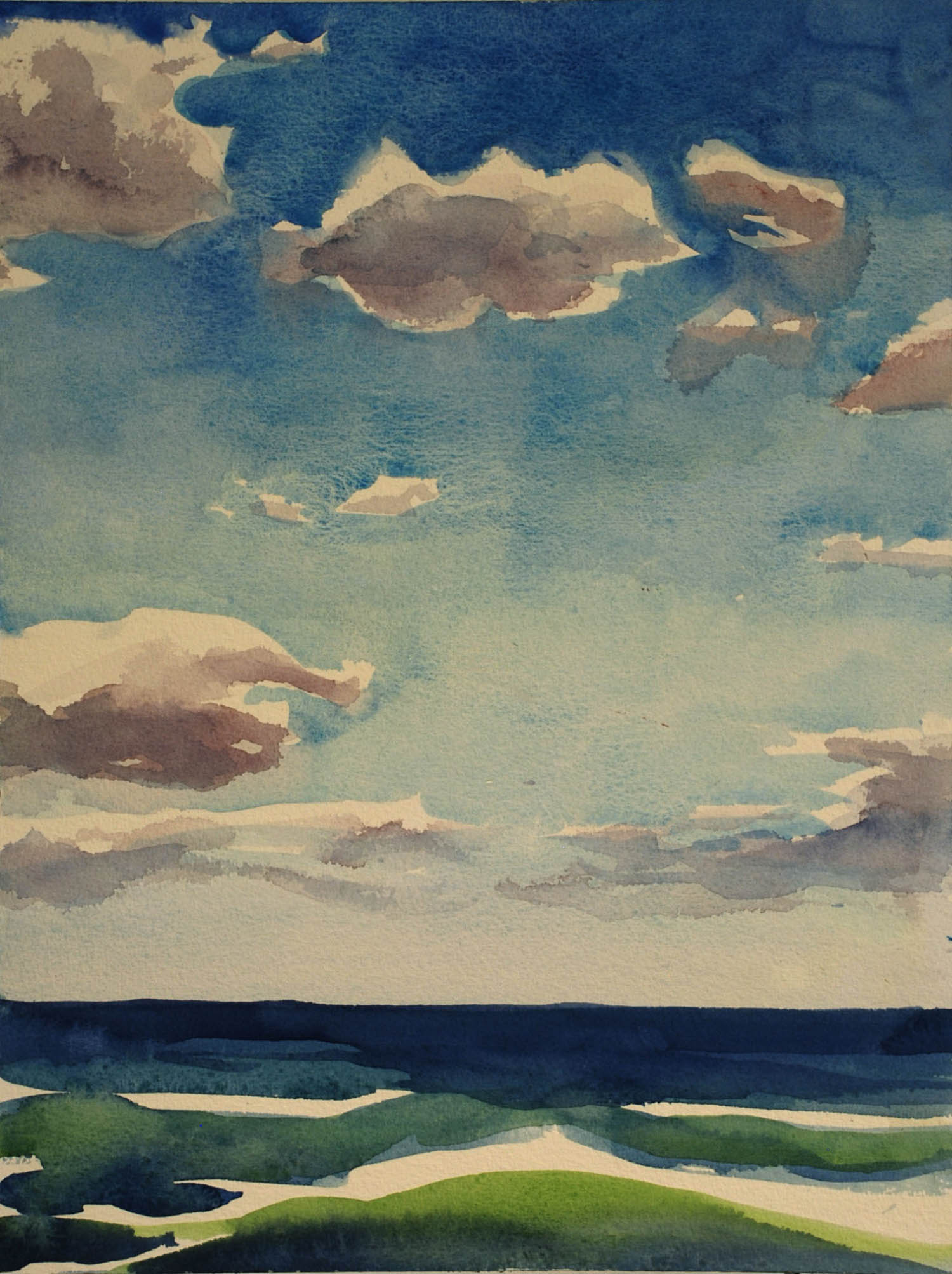 Seaside Park, Crisp Day, watercolor