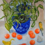 Clementines, oil on wood